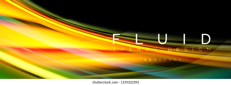 Efecto de movimiento de flujo de fluidos de fluidos de oleaje, fondo holográfico abstracto. Ilustración moderna del vector