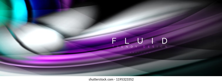 Efecto de movimiento de flujo de fluidos de fluidos de oleaje, fondo holográfico abstracto. Ilustración moderna del vector