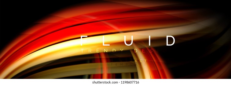 Efecto de movimiento de flujo de fluidos de fluidos de oleaje, fondo holográfico abstracto. Ilustración moderna del vector