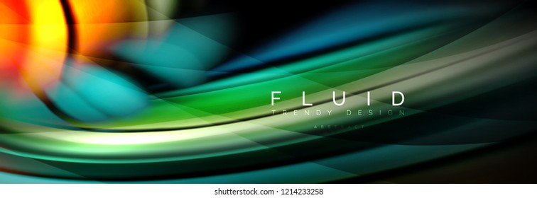 Efecto de movimiento de flujo de fluidos de fluidos de oleaje, fondo holográfico abstracto. Ilustración moderna del vector