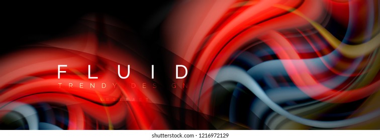 Wave fluid flowing colors motion effect, holographic abstract background. Vector modern illustration