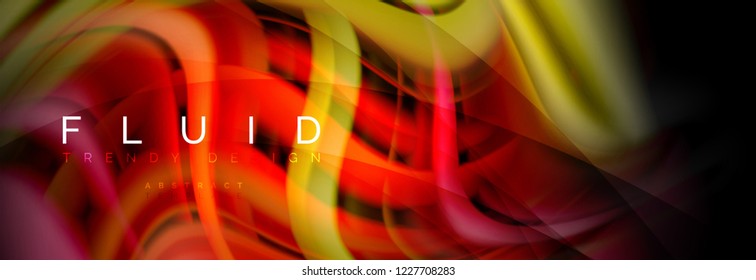 Efecto de movimiento de flujo de fluidos de fluidos de oleaje, fondo holográfico abstracto. Ilustración moderna del vector