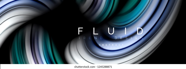 Wave fluid flowing colors motion effect, holographic abstract background. Vector modern illustration