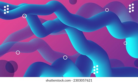 Wave Fluid Gradient Color Abstract Background Web Poster Illustrator Vector Trendy 