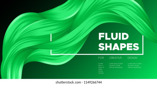 Wave Fluid Shapes with 3D Effect. Modern Flow Background. Vector Illustration EPS10. Beautiful Interweaving. Abstract Liquid. Creative Art Design. Color Fluid Template for Business Card, Banner, Cover