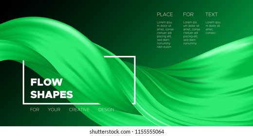 Wave Fluid Shapes with 3D Effect. Modern Flow Background. Vector Illustration EPS10. Beautiful Interweaving. Abstract Liquid. Creative Art Design. Color Fluid Template for Business Card, Banner, Cover