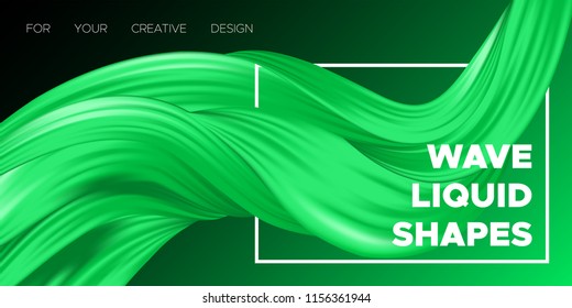 Wave Fluid Shapes with 3D Effect. Modern Flow Background. Vector Illustration EPS10. Beautiful Interweaving. Abstract Liquid. Creative Art Design. Color Fluid Template for Business Card, Banner, Cover