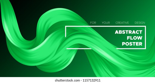 Wave Fluid Shapes with 3D Effect. Modern Flow Background. Vector Illustration EPS10. Beautiful Interweaving. Abstract Liquid. Creative Art Design. Color Fluid Template for Business Card, Banner, Cover