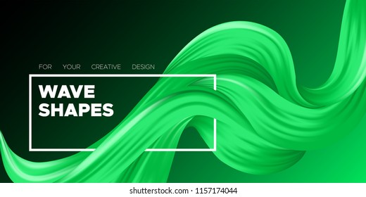 Wave Fluid Shapes with 3D Effect. Modern Flow Background. Vector Illustration EPS10. Beautiful Interweaving. Abstract Liquid. Creative Art Design. Color Fluid Template for Business Card, Banner, Cover