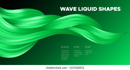 Wave Fluid Shapes with 3D Effect. Modern Flow Background. Vector Illustration EPS10. Beautiful Interweaving. Abstract Liquid. Creative Art Design. Color Fluid Template for Business Card, Banner, Cover