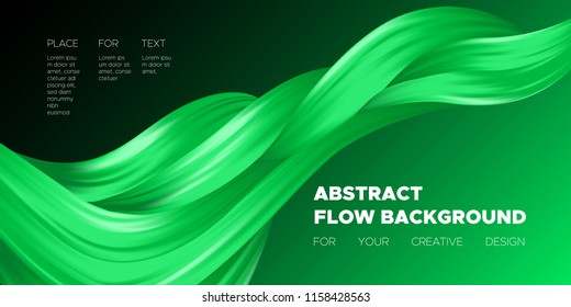 Wave Fluid Shapes with 3D Effect. Modern Flow Background. Vector Illustration EPS10. Beautiful Interweaving. Abstract Liquid. Creative Art Design. Color Fluid Template for Business Card, Banner, Cover