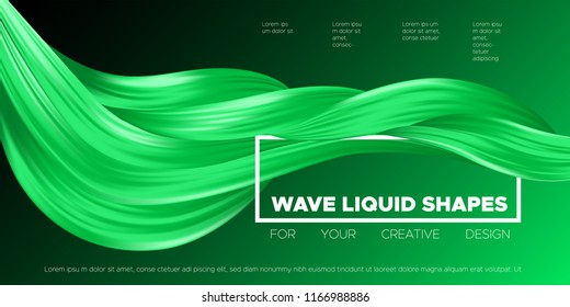 Wave Fluid Shapes with 3D Effect. Modern Flow Background. Vector Illustration EPS10. Beautiful Interweaving. Abstract Liquid. Creative Art Design. Color Fluid Template for Business Card, Banner, Cover