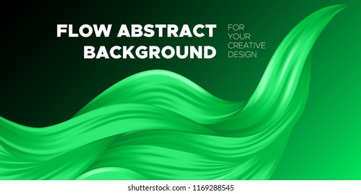 Wave Fluid Shapes with 3D Effect. Modern Flow Background. Vector Illustration EPS10. Beautiful Interweaving. Abstract Liquid. Creative Art Design. Color Fluid Template for Business Card, Banner, Cover