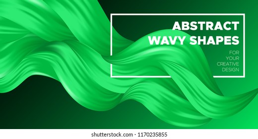 Wave Fluid Shapes with 3D Effect. Modern Flow Background. Vector Illustration EPS10. Beautiful Interweaving. Abstract Liquid. Creative Art Design. Color Fluid Template for Business Card, Banner, Cover
