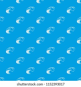 Wave with foam pattern vector seamless blue repeat for any use
