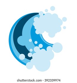 Wave with foam, surf logo.