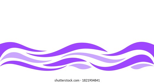 Wave Form Graphic Purple Color, Water Waves Purple For Background, Purple Graphic Ripples Pattern For Banner Background, Copy Space