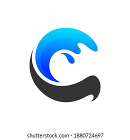 wave forming letter c logo