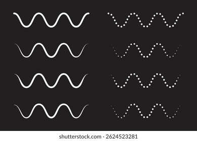 Wave forms. Solid and Dotted, on Dark Background.