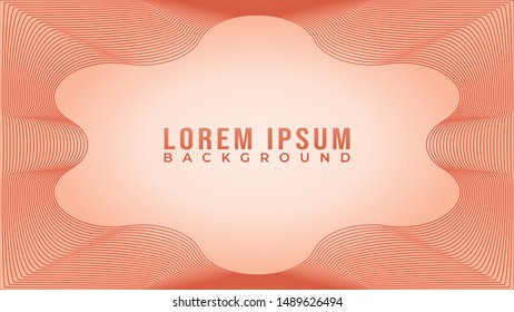 Wave Frame Design Concept, Abstract Wave Line Background Design Vector, Red Orange, Autumn, Summer, Beautiful Background Template, Rounded Star Shape