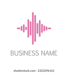 Wave frequency line bar logo vector image
