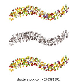 A wave of fruit for decoration proper diet