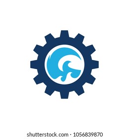Wave Gear Logo Icon Design