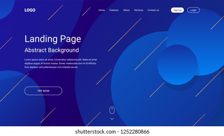 Wave and geometric color background design. Dynamic shapes composition with gradient color. Modern and futuristic design for cover and poster. Eps10 vector. Blue.