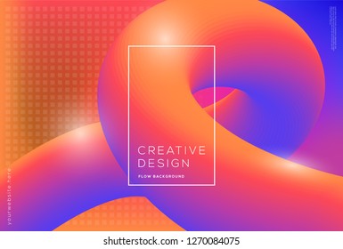 Wellendesign und geometrisches Hintergrunddesign. 3D-Fluss dynamische Formen Zusammensetzung mit Farbverlauf-Farbe. Modernes und futuristisches Design für Deckblatt-Landing-Page und Poster. EPS10-Vektor. - Vektorgrafik