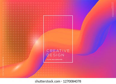 Wave and geometric color background design. 3d flow dynamic shapes composition with gradient color. Modern and futuristic design for cover landing page and poster. Eps10 vector. - Vector
