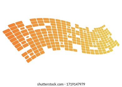 Wave of geometric elements, composition of squares, technological background