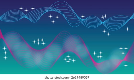 Wave Geometry line with brush graine and blur cyrcle and any colour