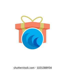 Wave Gift Logo Icon Design