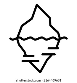 Wellengletscher-Symbol-Umrandungsvektor. Wellenrisiko. Ozeaneisberg