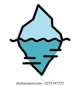 Wave glacier icon outline vector. Wave risk. Ocean iceberg color flat