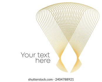 Wave glittering dotted lines. Abstract glow wavy stripe on white background isolated. Brush mesh glow effect creative line art. Vector illustration EPS 10 art deco style for wedding