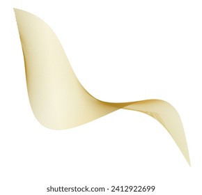 Wave glittering dotted lines. Abstract glow wavy stripe on white background isolated. Brush mesh glow effect creative line art. Vector illustration EPS 10 art deco style for wedding
