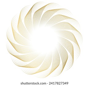 Líneas de puntos brillantes ondulantes. Resumen rayas onduladas brillantes sobre fondo blanco aisladas. Pincel de malla efecto de brillo creativo de la línea de arte. Ilustración de vectores EPS 10 estilo art deco para boda