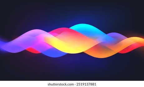 Fondo abstracto de la Ilustración vectorial de la forma dinámica del movimiento colorido brillante de la onda