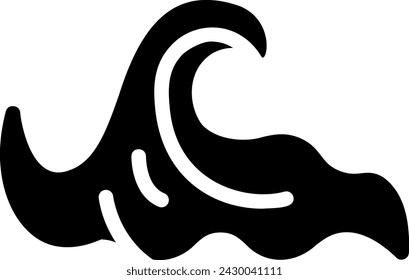 vector de ilustración de icono de glifo de onda
