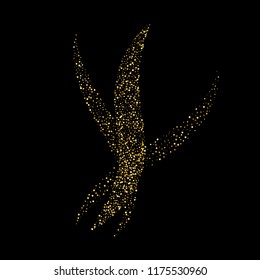 wave gold glitter background polka dot vector illustration