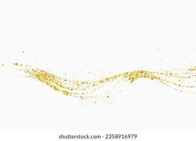 A wave of gold glitters. Festive background or design element.