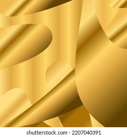 Wave gold gradient abstract background. Modern trendy holiday concept template. Graphic design banner, poster, greeting card, invitation, celebration, magazine, label, template. Vector illustration