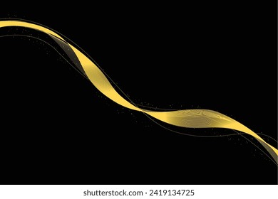 fondo de ondas de onda de línea dorada 