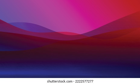 Wave Gradient Background. Abstract Landscape Design. Geometric Modern Composition.