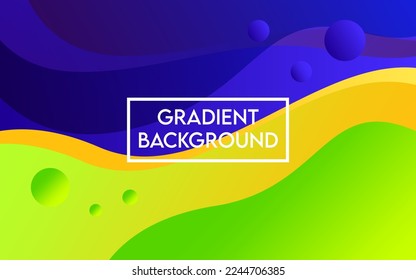 Fondo de degradado ondulado azul y amarillo en estilo moderno para papel de pared, presentación y más 