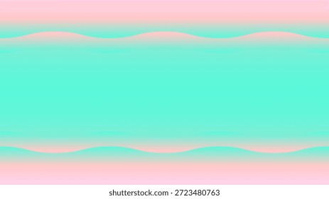Ilustración de fondo de onda y gradiente. Colores verde y rosa.