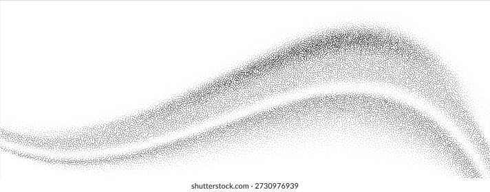 Gradiente de onda de grano de textura de línea curva punteada negra