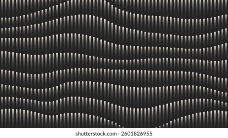 Wave Gradient Lines, Optical Illusion, Abstract Pattern, Seamless Design, Monochrome Stripes, Futuristic Texture, Dark Background, Trendy Minimal Art, Tech Vibes. Vector Illustration.