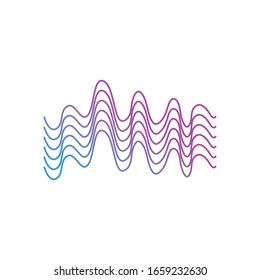 diseño de iconos de estilo de degradado de onda melodía musical canción música música cultura de firma de arte y tema de melodía Ilustración vectorial